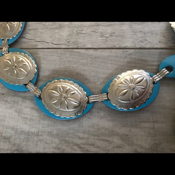 Turquoise and Silver Boho Belt - Picture 5 of 8